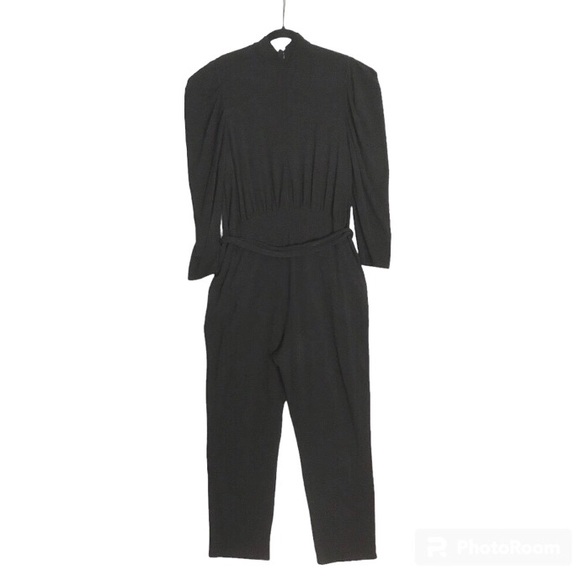 Express Dazzling Shimmering Black Cozy Jumpsuit XL NWOT - Picture 4 of 7